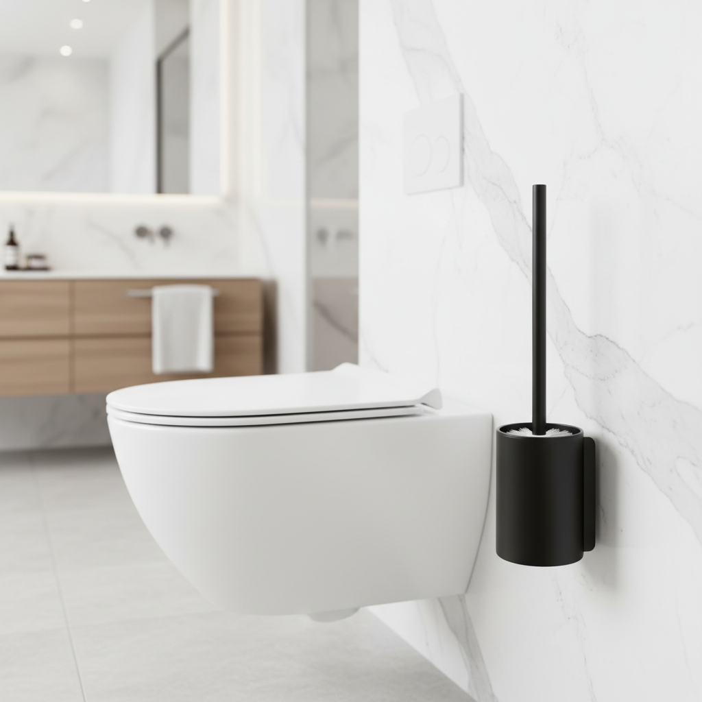 Perie WC Montată pe Perete – Curățare Completă, Fără Unghi Mort